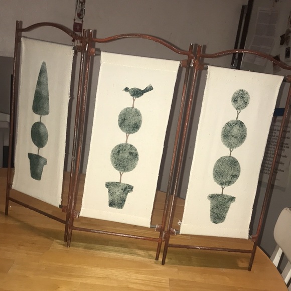 Large Vintage Desktop Divider Iron/Burlap - Picture 7 of 15